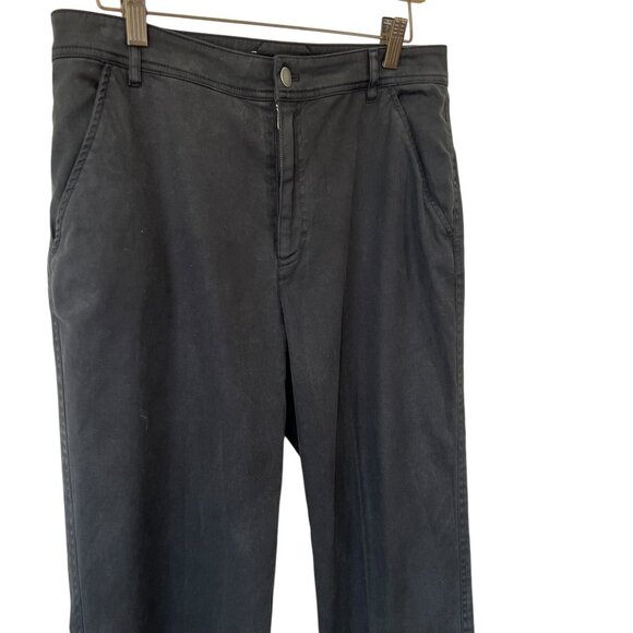 Peruvian Connection Black Lyocell Blend Straight Leg High Rise Ankle Pants 10 - Picture 2 of 11